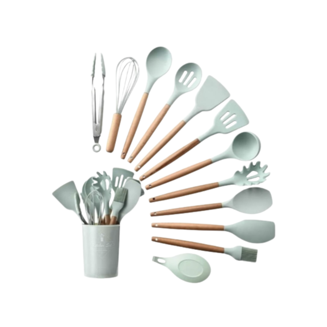 JGO UTENSILIOS SILICONA MENTA 12 PZ