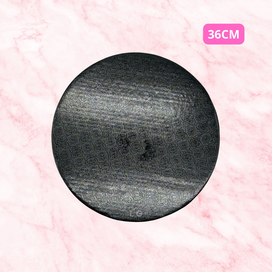 BASE REDONDA PARA PASTEL 36 CM FORRADA NEGRA