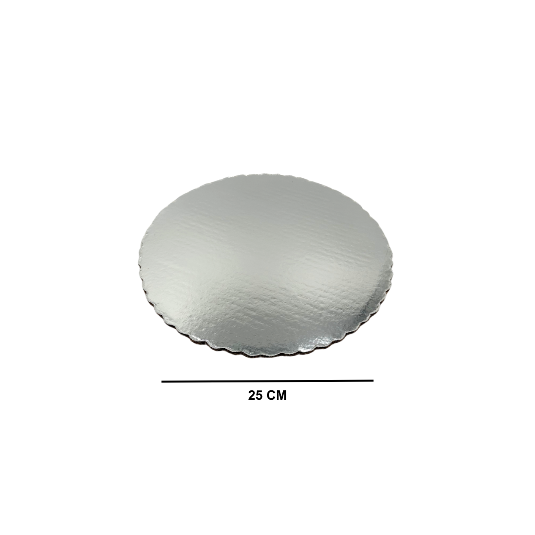 BASE REDONDA PARA PASTEL 25 CM PLATA