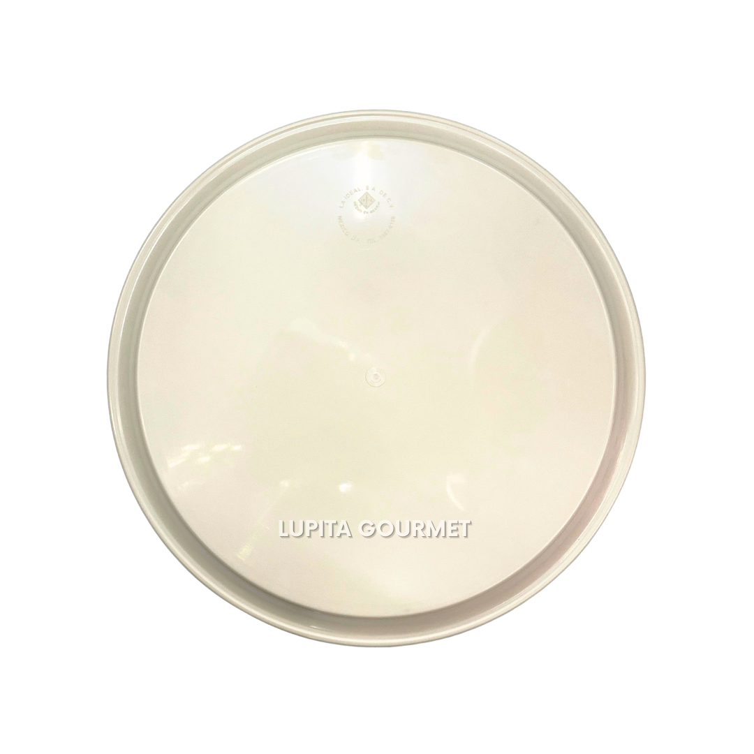 CHAROLA REDONDA 46 CM COLOR BEIGE PLASTICO