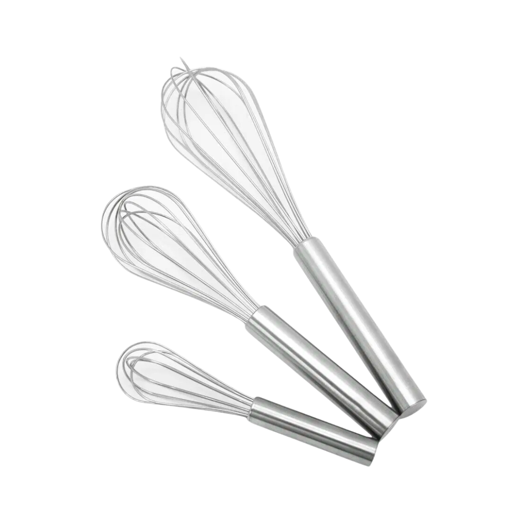 SET 3 BATIDORES GLOBO EN ACERO INOX 6,8,10"