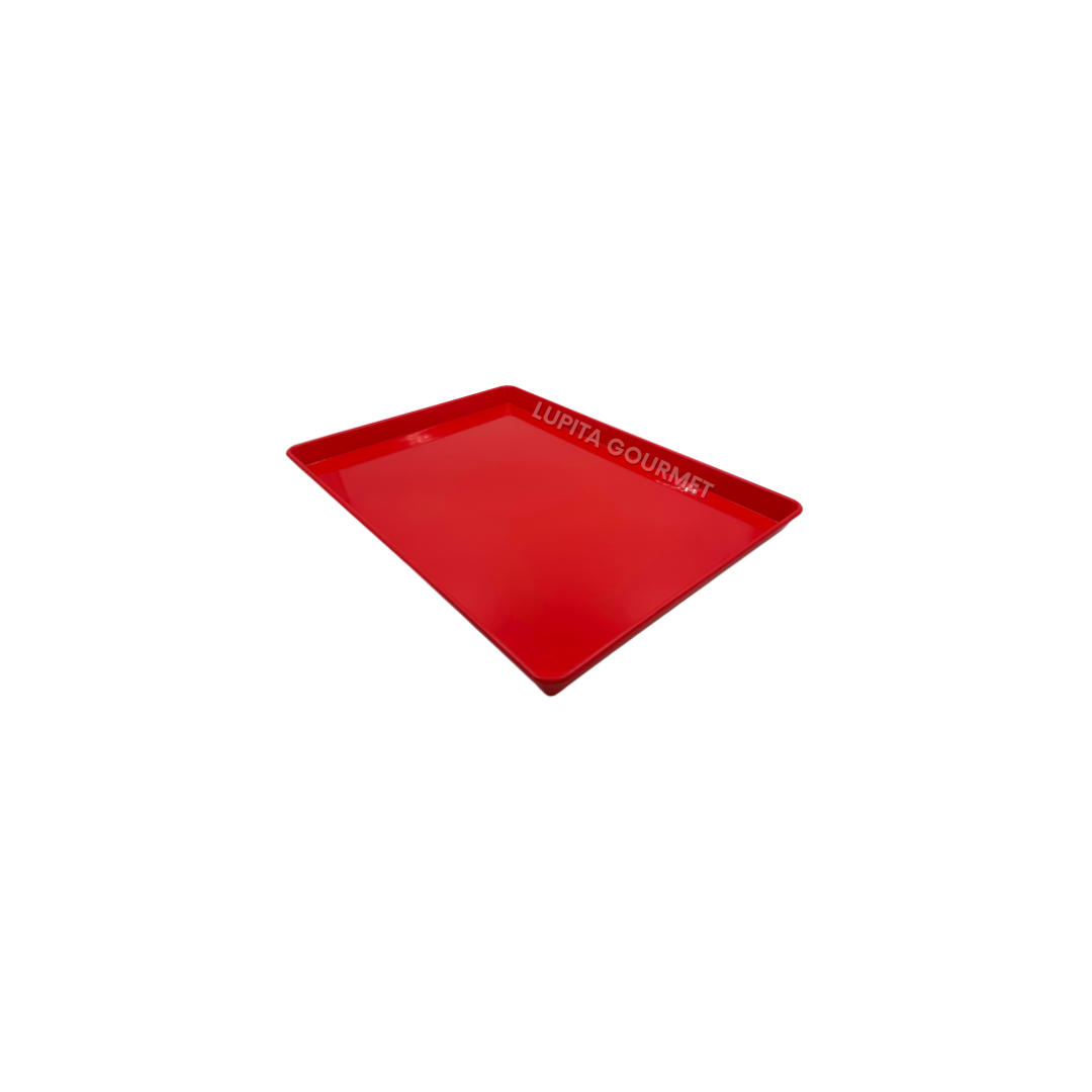 CHAROLA 30X45 CM COLOR ROJO PLASTICO