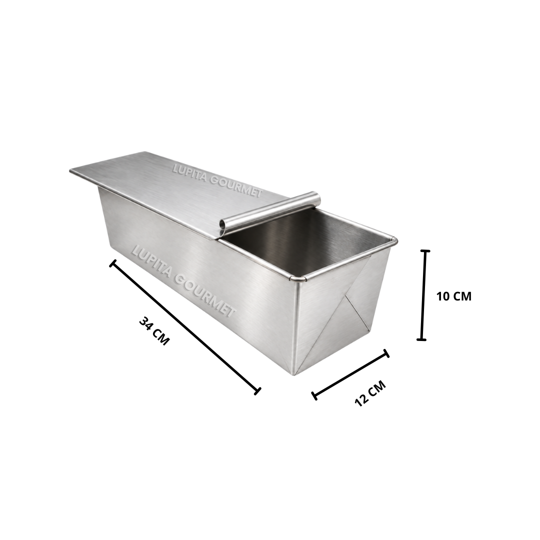 MOLDE PARA PAN DE CAJA C/TAPA ACERO INOX