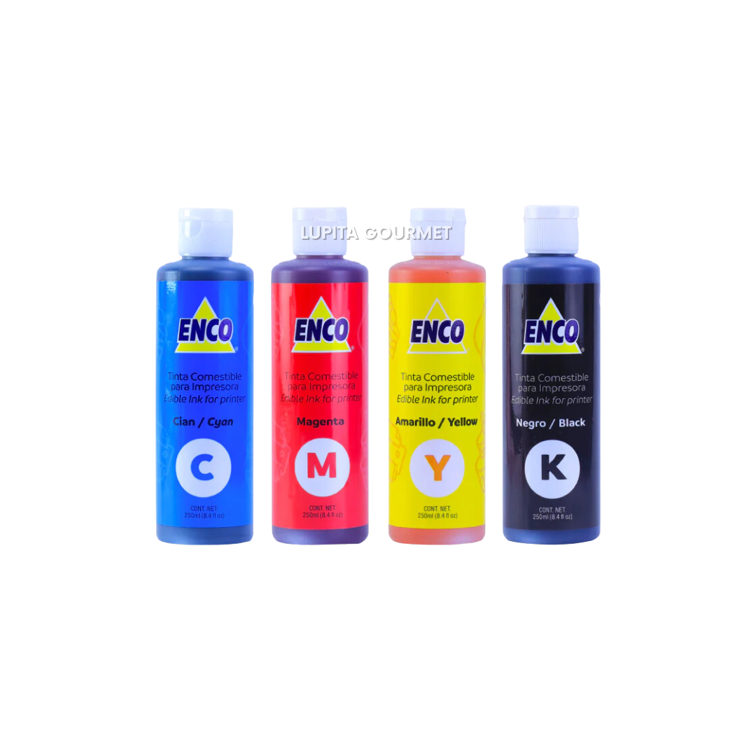 TINTAS COMESTIBLES P/IMPRESORA 4 PZS 250 G ENCO