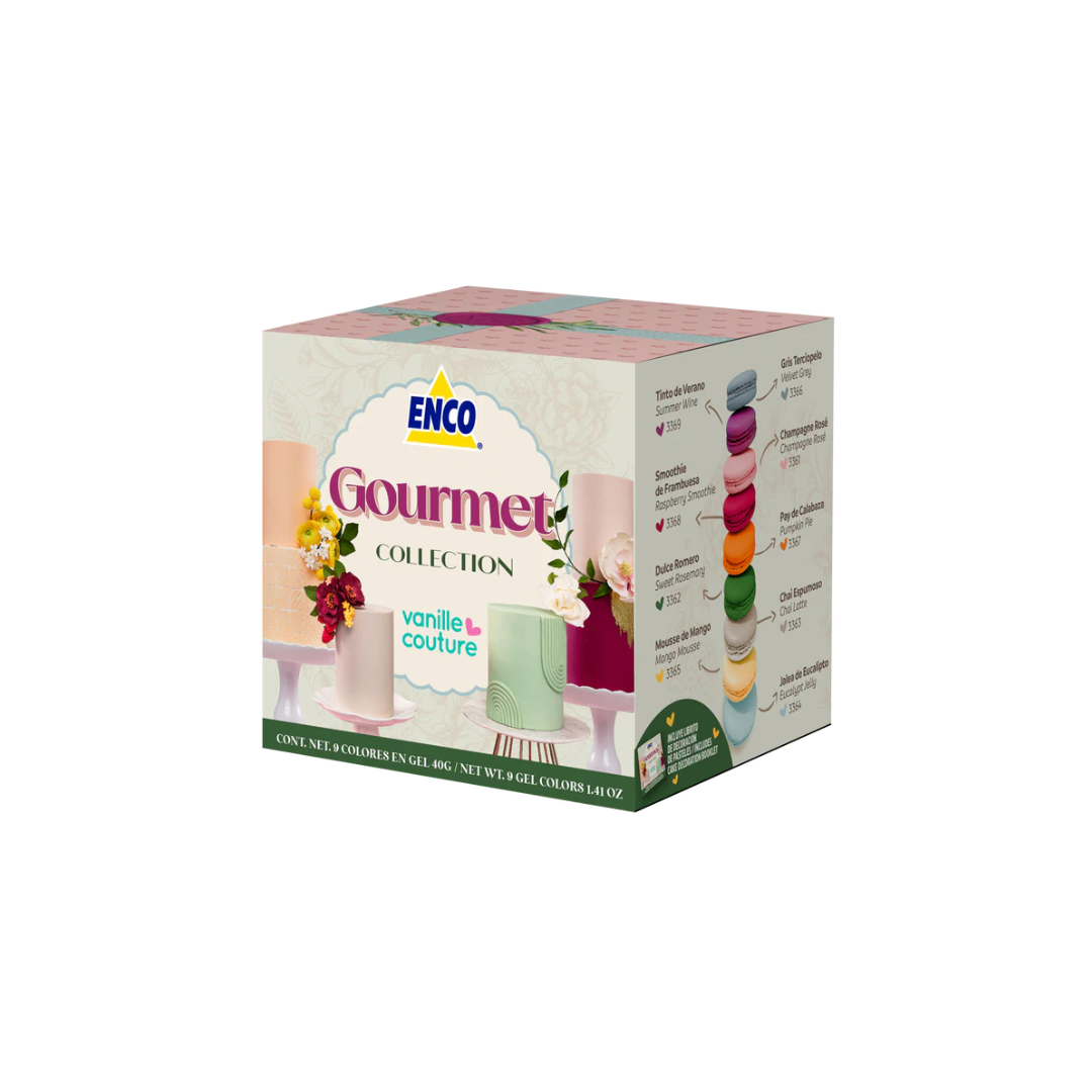 KIT GOURMET 9 COLORES EN GEL (40 G)