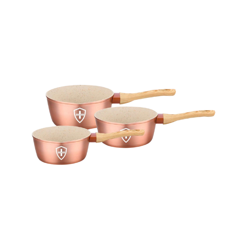 SET 3 CAZOS CERAMICA BRONCE