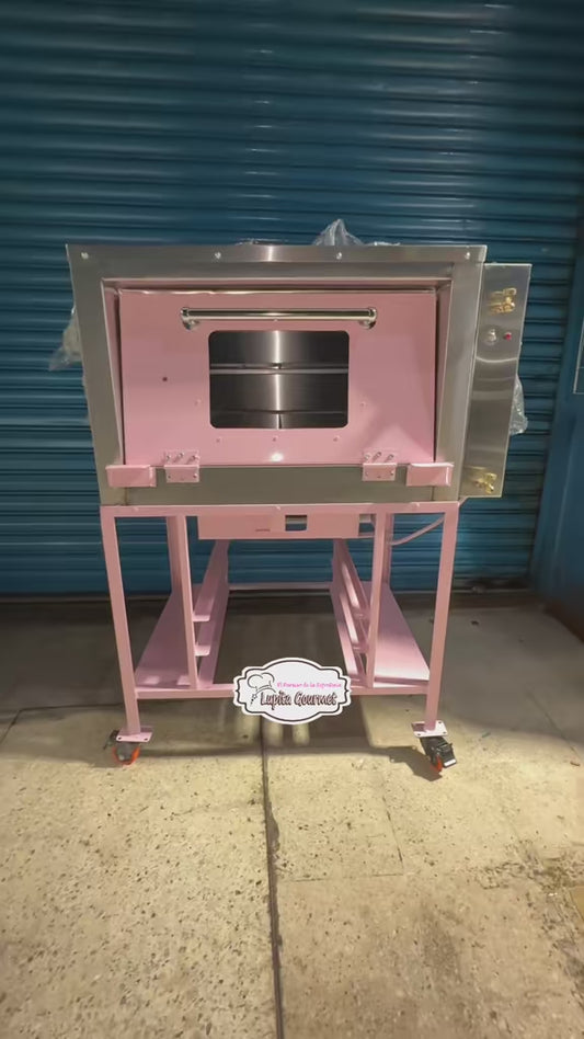 HORNO P/2 CHAROLAS ACERO INOX ROSA